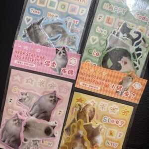 4 pack of Cute Cat Sticker Set